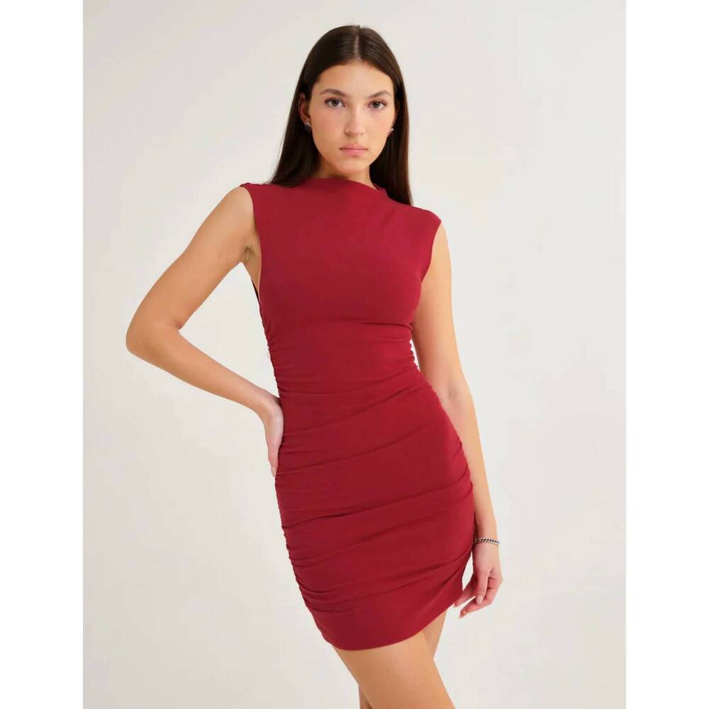 NEW RUMORED minimalist mini dress in red